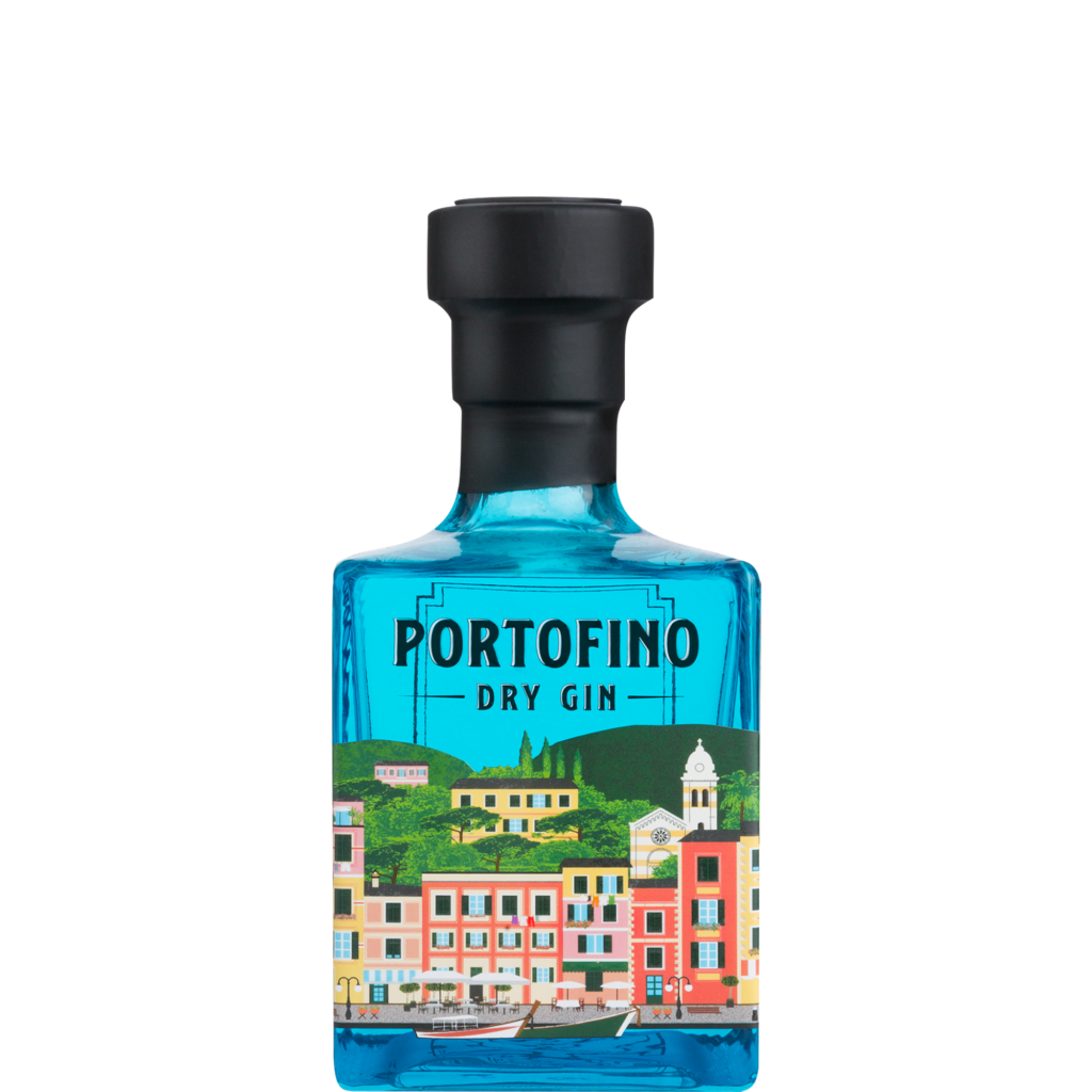 Butelka włoskiego ginu Portofino Dry Gin 100 ml