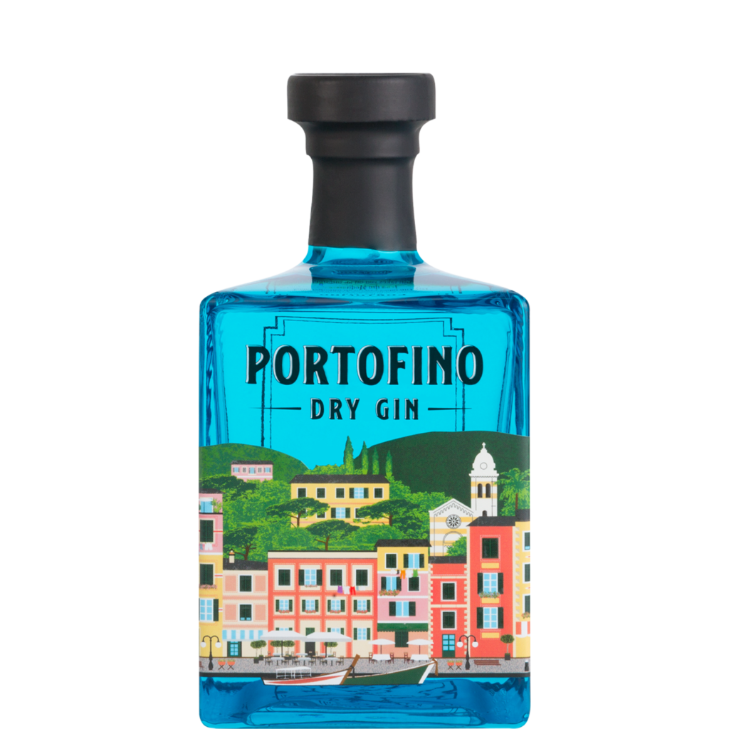 Butelka włoskiego ginu Portofino Dry Gin 500 ml