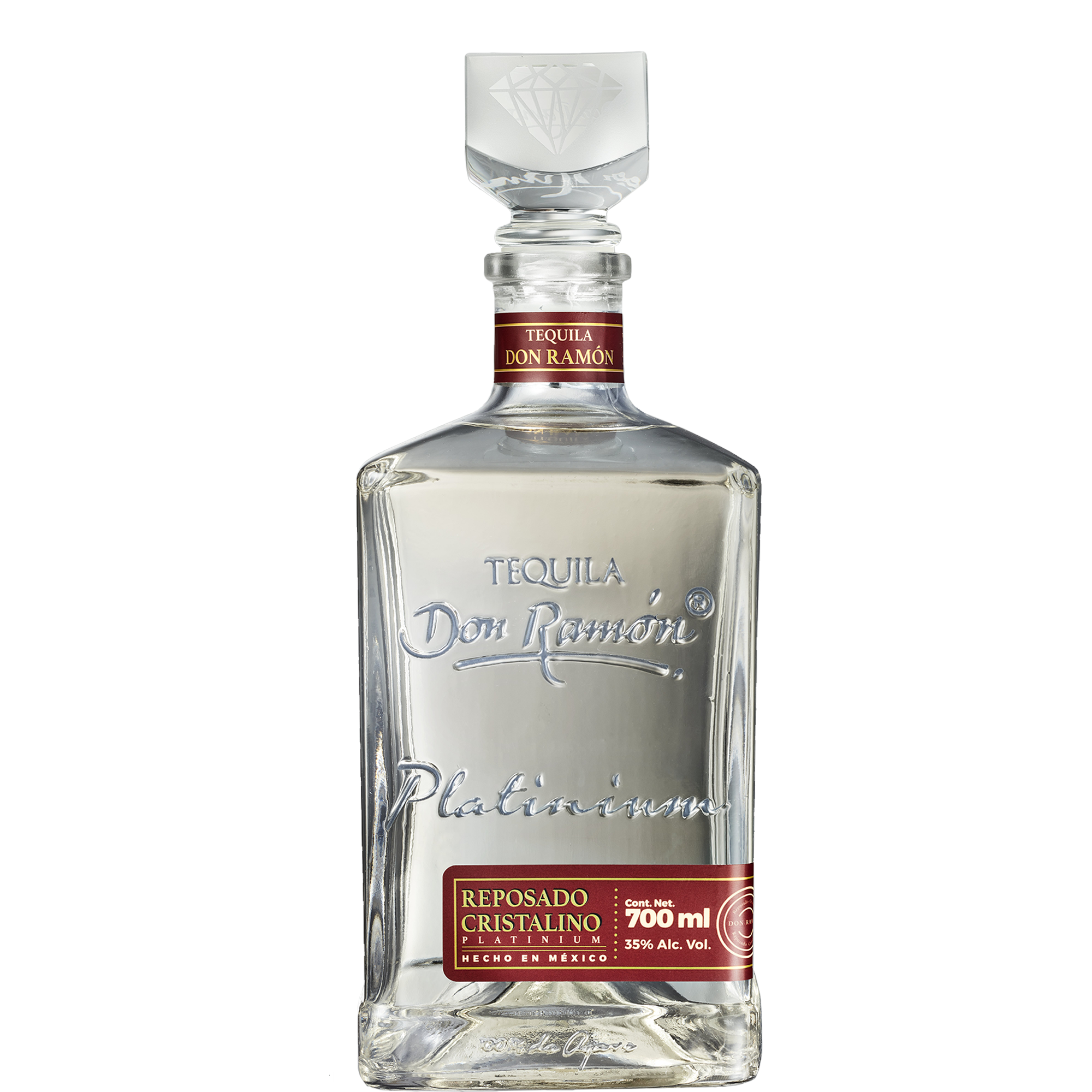 Butelka meksykańskiej tequili Casa Don Ramón Platinium Reposado Cristalino