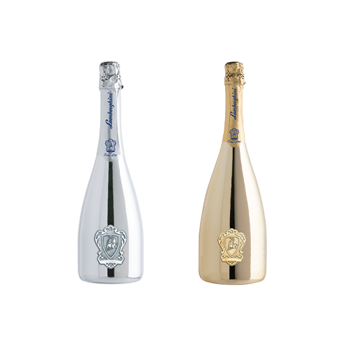 Dwie butelki Lamborghini Extra Dry Prosecco D.O.C. Treviso 1,5l - Silver i Gold