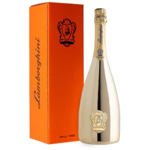 Butelka, oraz pudełko Lamborghini Extra Dry Prosecco D.O.C. Treviso - Gold