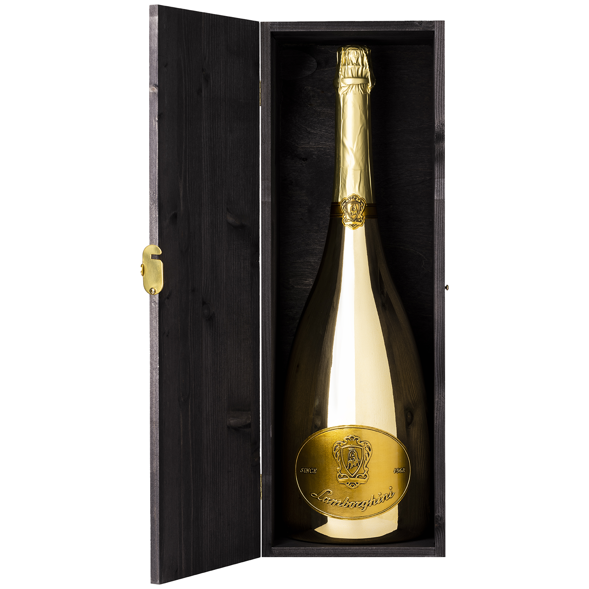 Włoskie wino Lamborghini Brut Gold Jeroboam + drewniany box