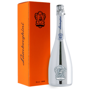 Butelka, oraz pudełko Lamborghini Extra Dry Prosecco D.O.C. Treviso - Silver