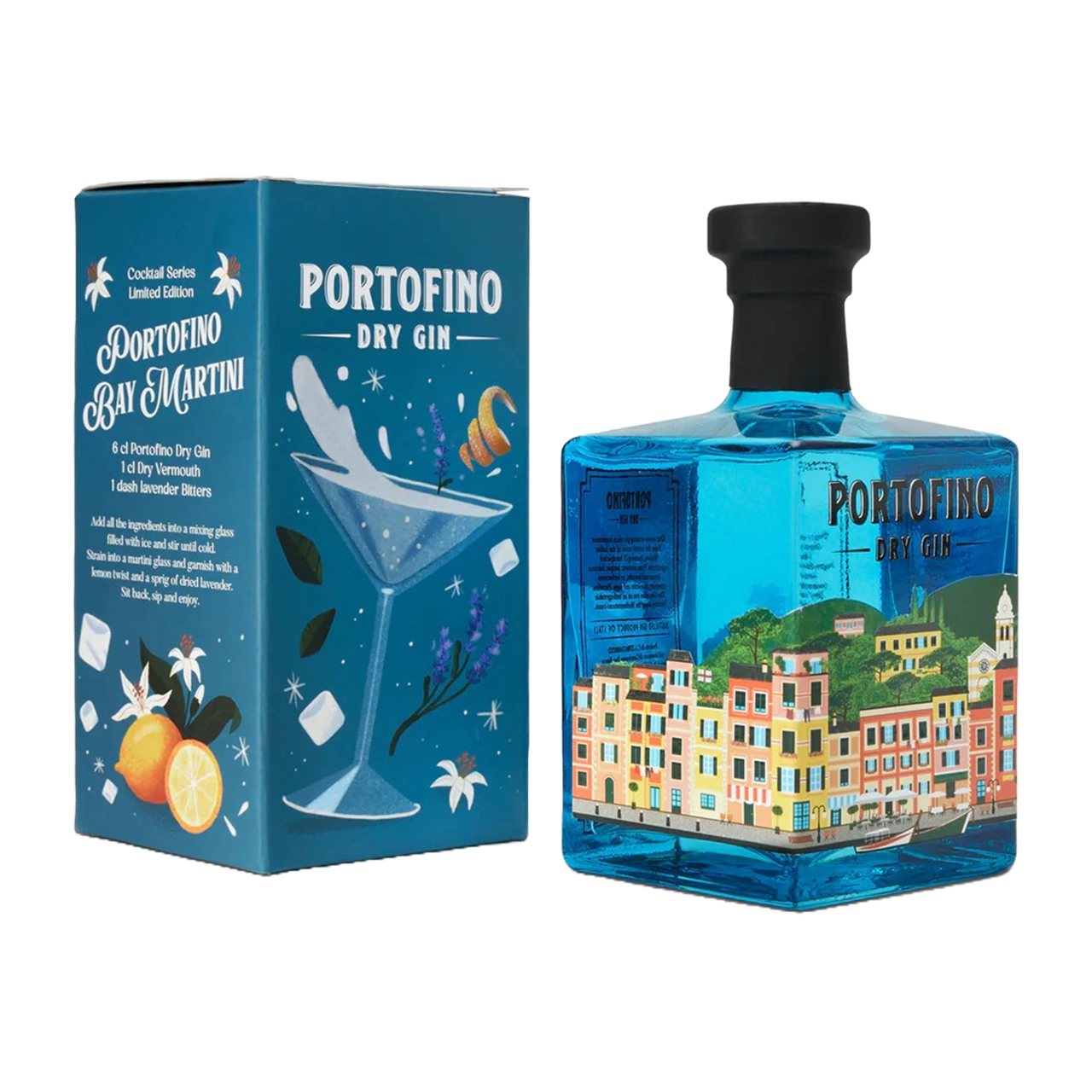 Portofino Dry Gin bottle Martini Edition box