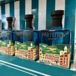 bottles of portofino dry gin on portable portofino bar