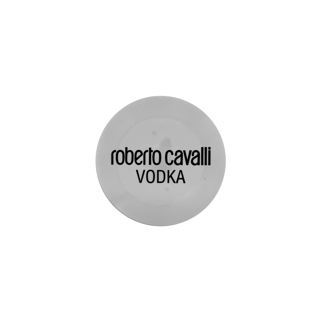 LED sticker under the bottle roberto cavalli vodka