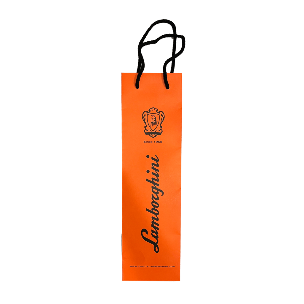 orange lamborghini wine gift bag