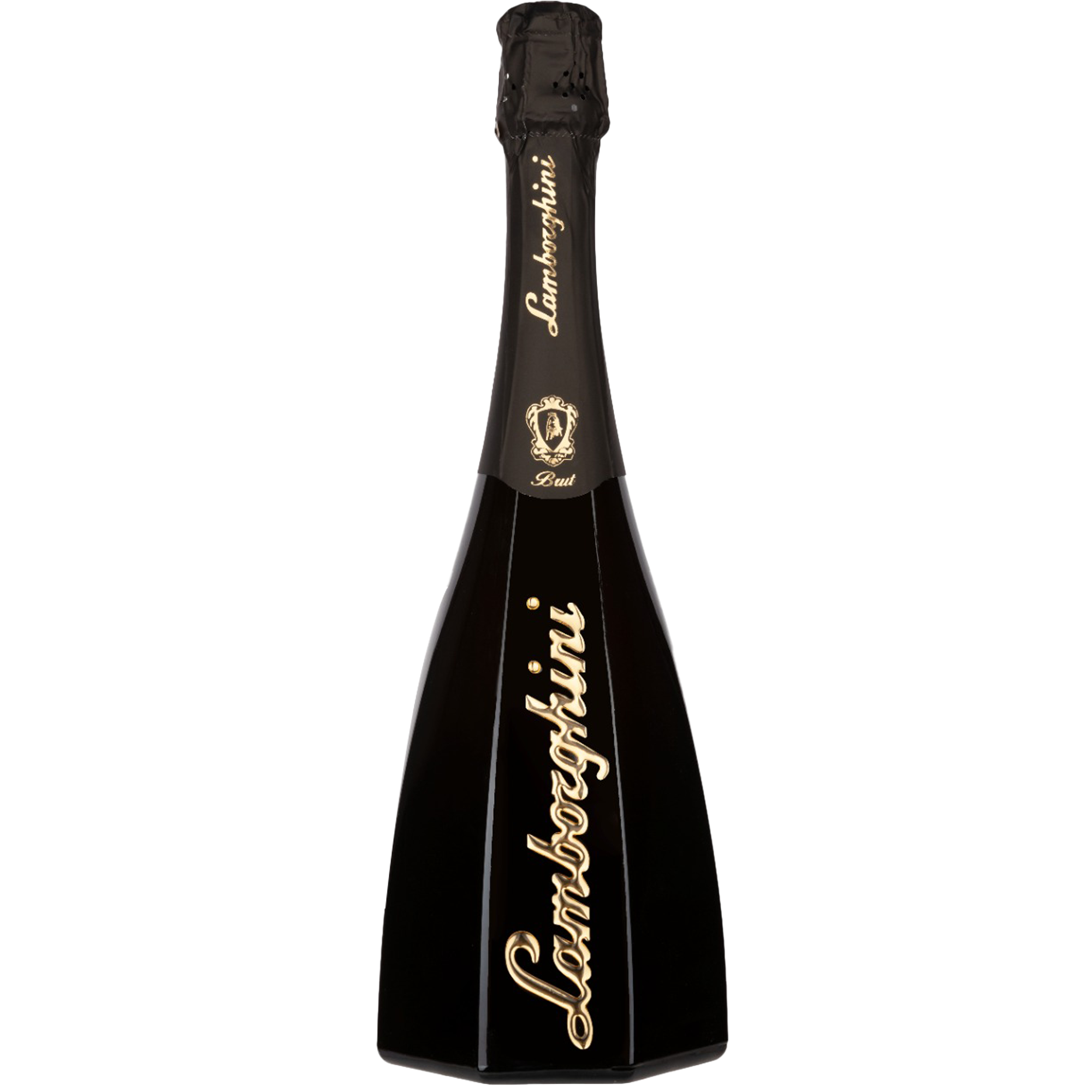 Lamborghini Ottagonale Gold elegant sparkling wine bottle